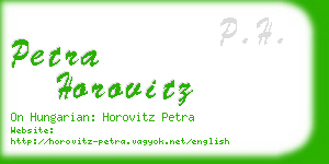 petra horovitz business card